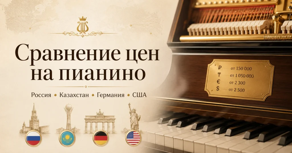 Сколько стоит одно и то же пианино в России, Казахстане, Германии и США