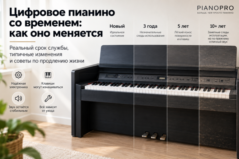 Цифровое пианино стареет как техника: износ клавиатуры, контактов и корпуса
